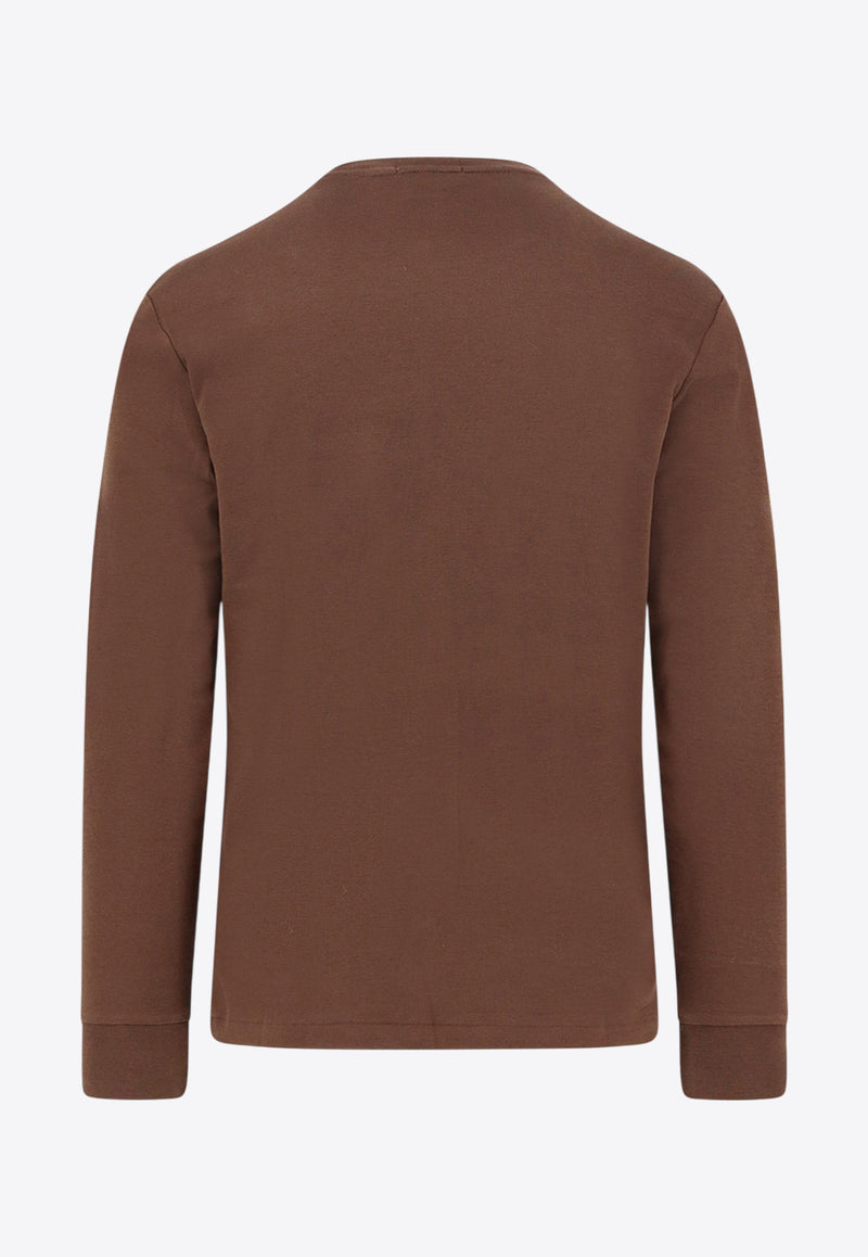 Polo Ralph Lauren Long-Sleeved Logo T-shirt Brown 710760121039_NUTMEG BROWN_29844479