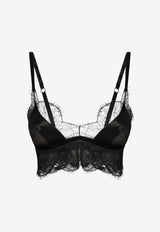 Dolce & Gabbana Lace-Trimmed Satin Bralette Black O1C58TFUAD8N0000_Black_29839560