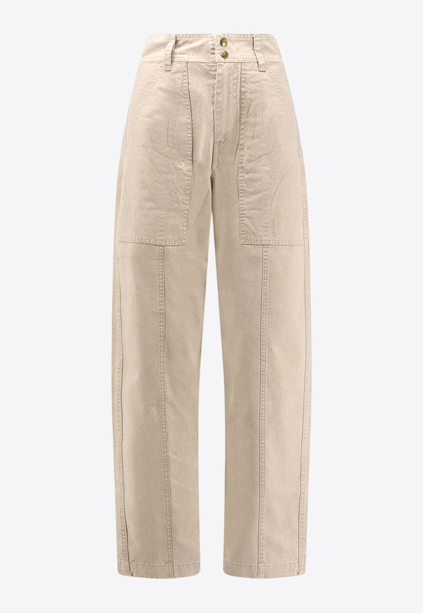 Isabel Marant Etoile Kiana Denim Pants Beige PA0562FAC3G02E23EC_Beige_29840964