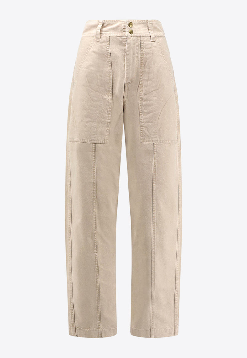 Isabel Marant Etoile Kiana Denim Pants Beige PA0562FAC3G02E23EC_Beige_29840964