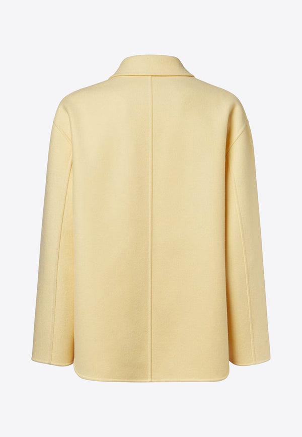 Fendi Double-Breasted Wool Pea Coat Yellow FW1415AOYAF0QJ6_Beige_29851754