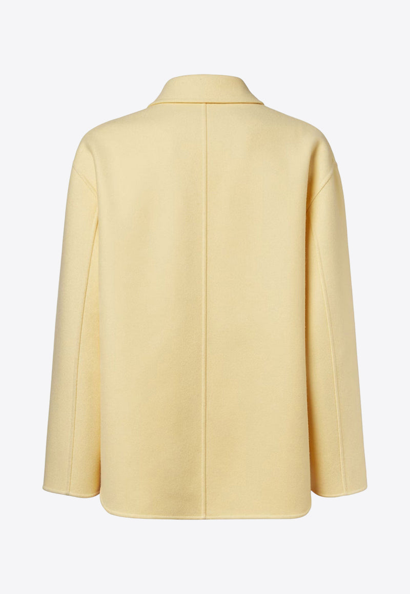 Fendi Double-Breasted Wool Pea Coat Yellow FW1415AOYAF0QJ6_Beige_29851754