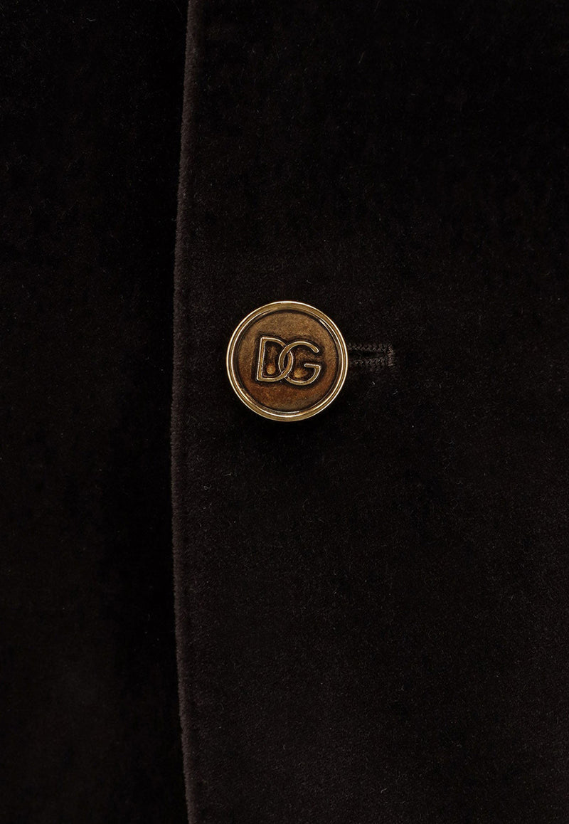 Dolce & Gabbana Single-Breasted Velvet Blazer Brown G2TV4TGJ619M1348_Brown_29845635