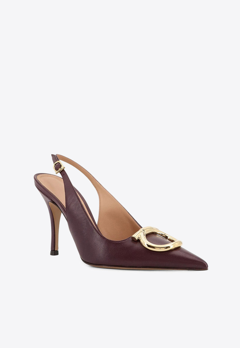 Ferragamo Sara 95 Leather Slingback Pumps Bordeaux 01K452784825OXBLOOD_Bordeaux_29842007