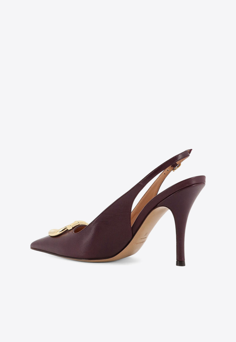 Ferragamo Sara 95 Leather Slingback Pumps Bordeaux 01K452784825OXBLOOD_Bordeaux_29842007
