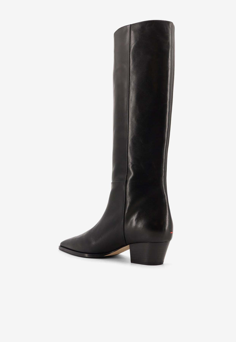 Aeyde Medea 40 Leather Knee-High Boots Black A11KB0619002001225Black_Black_29843202