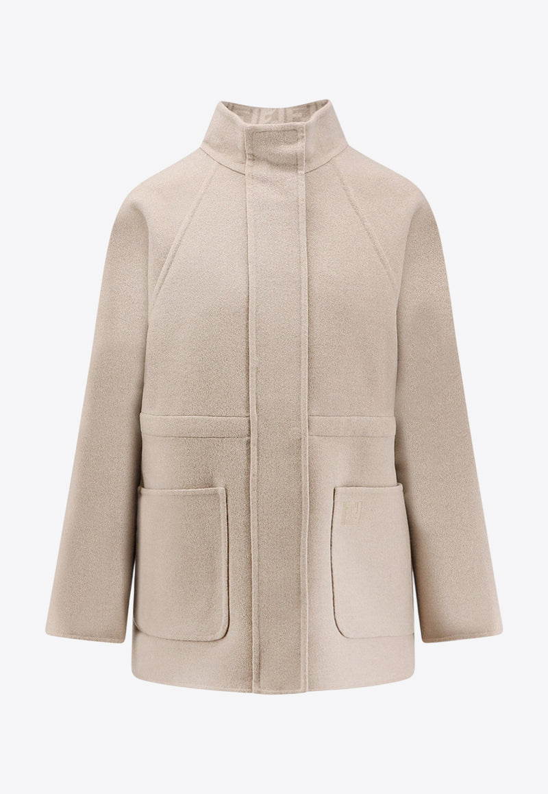 Fendi Double-Breasted Wool Coat Beige FJ7587A5HDF1MYZ_Calce_29850277