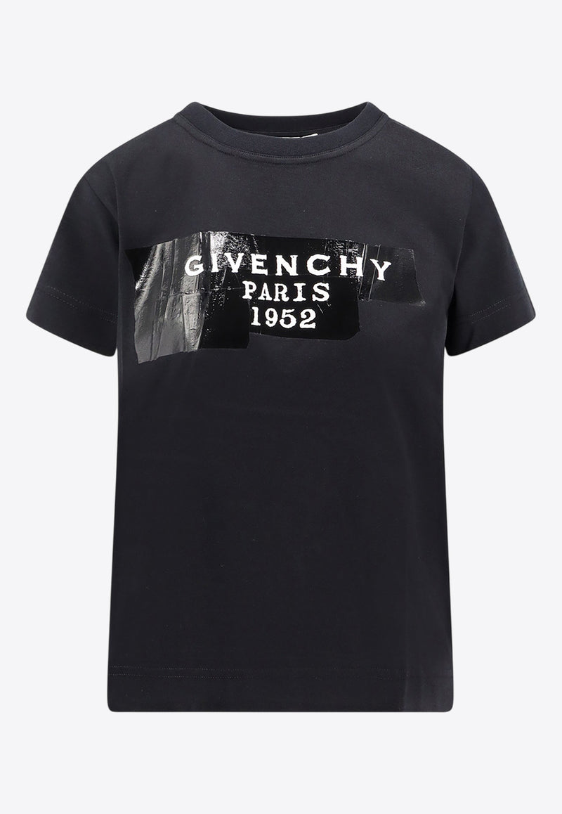 Givenchy Logo Tape Print T-shirt Black BW70FJP78U001_Black_34275571