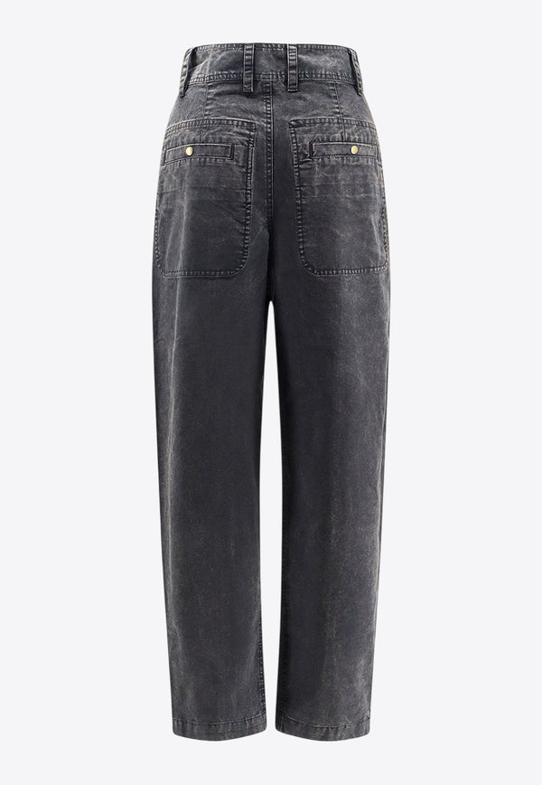 Isabel Marant Etoile Kiana Washed Denim Pants Black PA0562FAC3G02E02FK_FADED BLACK_29840826