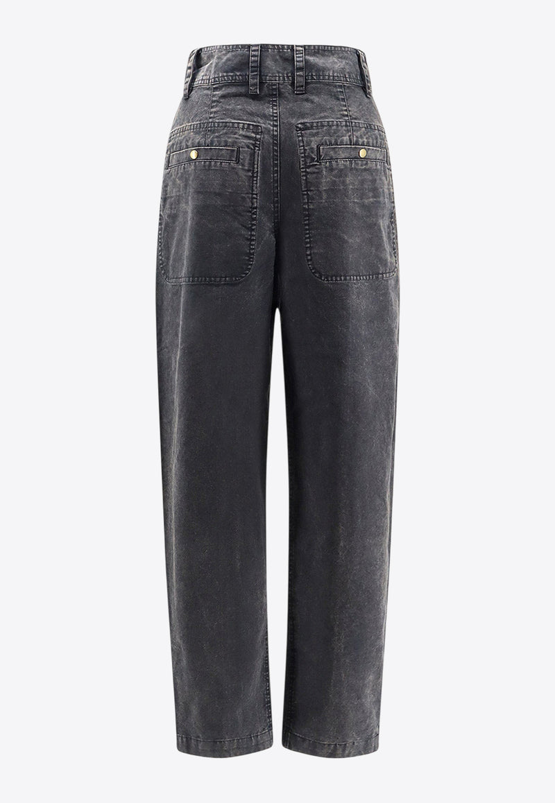 Isabel Marant Etoile Kiana Washed Denim Pants Black PA0562FAC3G02E02FK_FADED BLACK_29840826