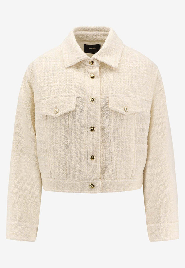 PINKO Gelato Tweed Blazer White 105819A2VJZ05_White_29842418