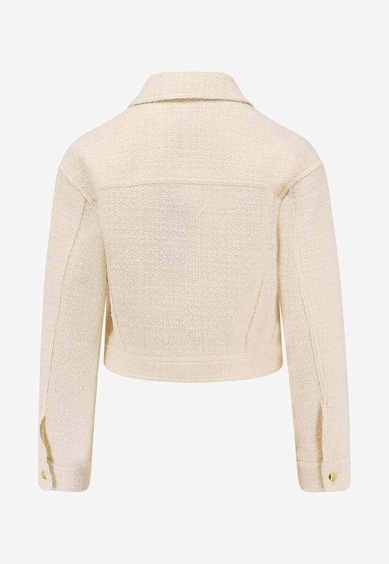 PINKO Gelato Tweed Blazer White 105819A2VJZ05_White_29842418