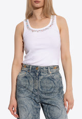 Versace Crystal-Embellished Ribbed Tank Top 1020898 1A15397 1W000