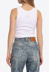 Versace Crystal-Embellished Ribbed Tank Top 1020898 1A15397 1W000