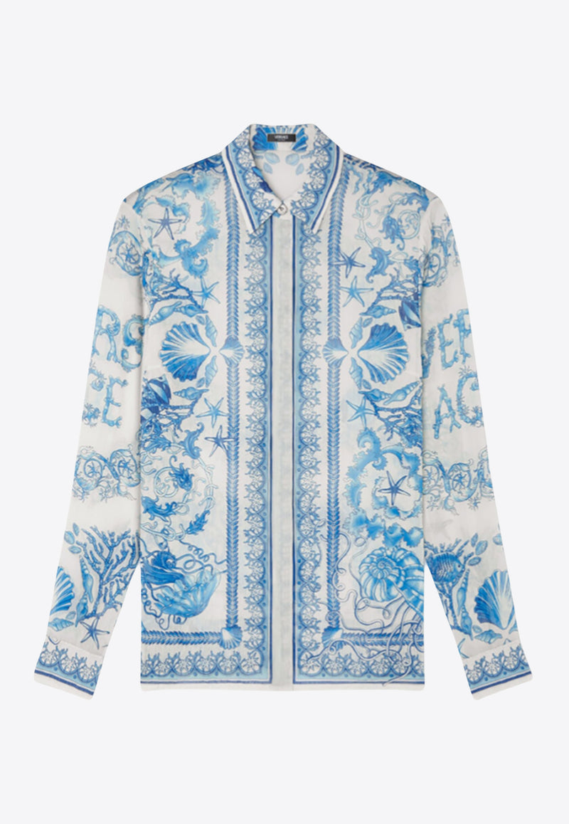 Versace Underwater Barocco Print Shirt 1020959 1A15275 5K650
