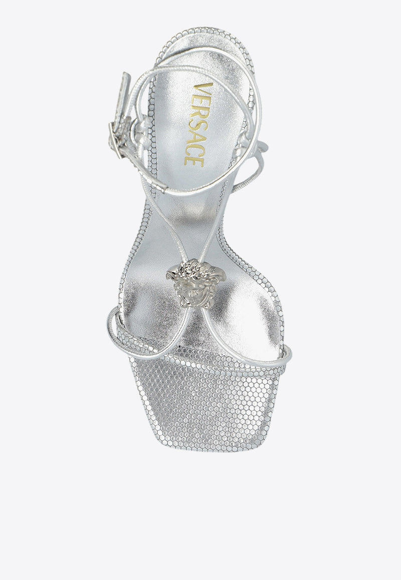 Versace La Medusa 85 Metallic-Leather Sandals 1020965 1A15236 1E01P