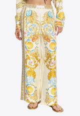 Versace Underwater Barocco Wide-Leg Silk Pants 1020972 1A14746 5K640
