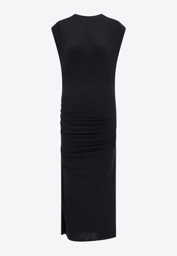 Isabel Marant Etoile Ruched Midi Dress Black RO0802FAC3K01E01BK_Black_29840279