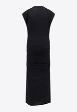 Isabel Marant Etoile Ruched Midi Dress Black RO0802FAC3K01E01BK_Black_29840279