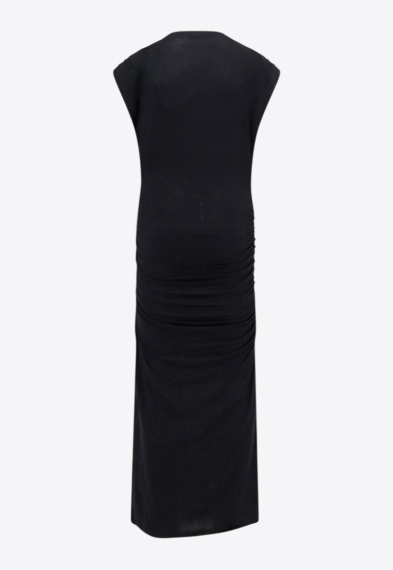 Isabel Marant Etoile Ruched Midi Dress Black RO0802FAC3K01E01BK_Black_29840279