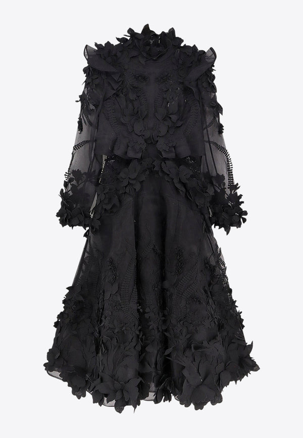 Zimmermann Hypnotic Applique Midi Dress Black 6111DF251BLK_Black_29845244