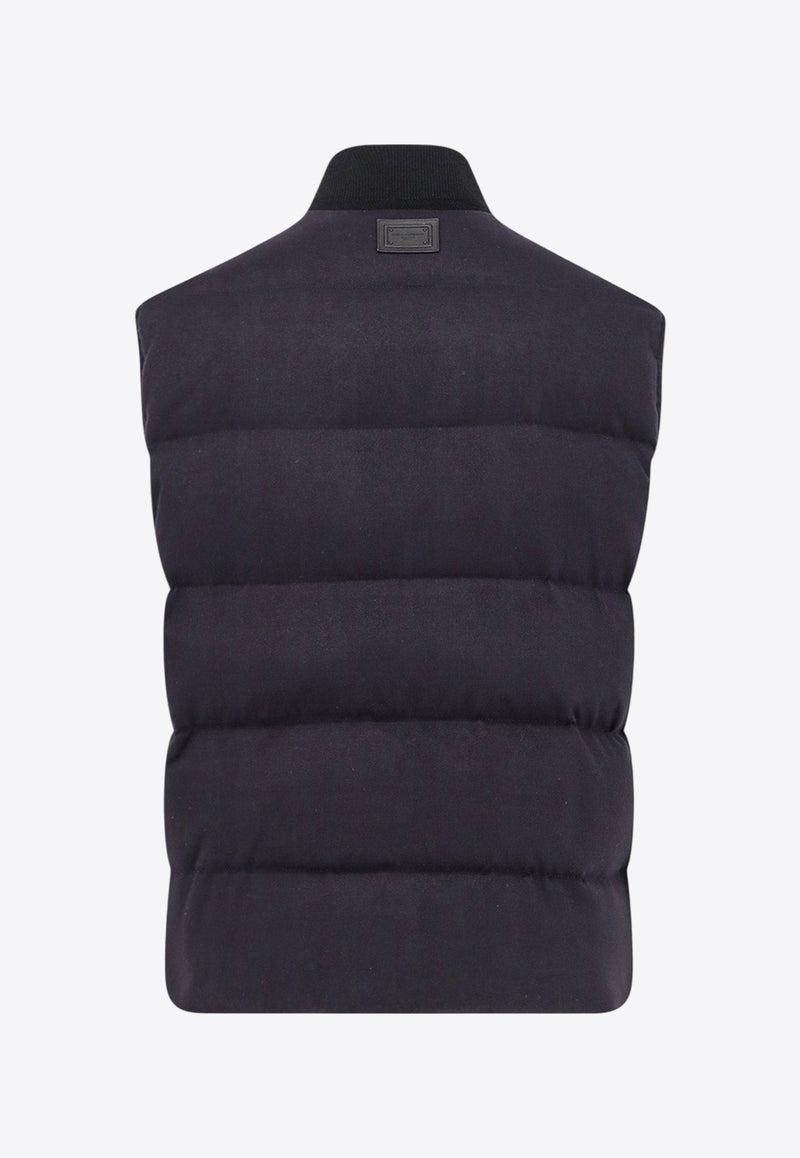 Dolce & Gabbana Logo Patch Reversible Down Vest Navy G9BSPTFCTABS8031_FANTASIA_29845829
