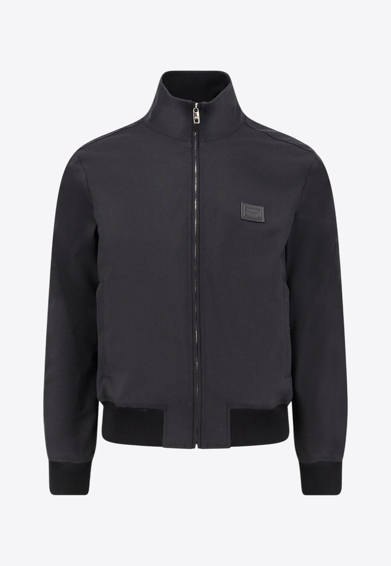 Dolce & Gabbana Logo Patch Zip-Up Bomber Jacket Black G9BSLTFURK8N0000_Black_29844555