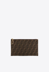 Fendi Medium FF Jacquard Zip Pouch Brown 8N0149AD23F1GE3_TAB.MR+SAND+OS_29853092