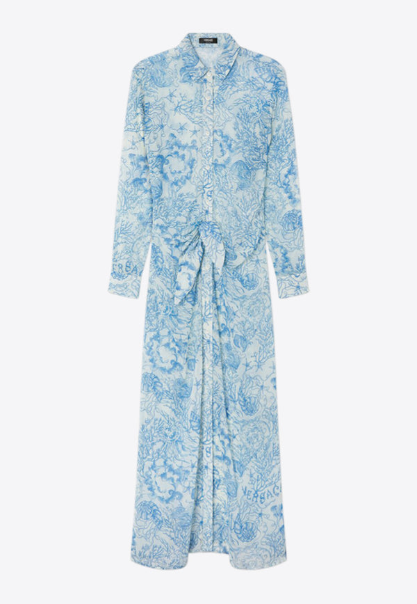 Versace Underwater Barocco Cover-Up Shirt Dress 1020998 1A15327 5K650