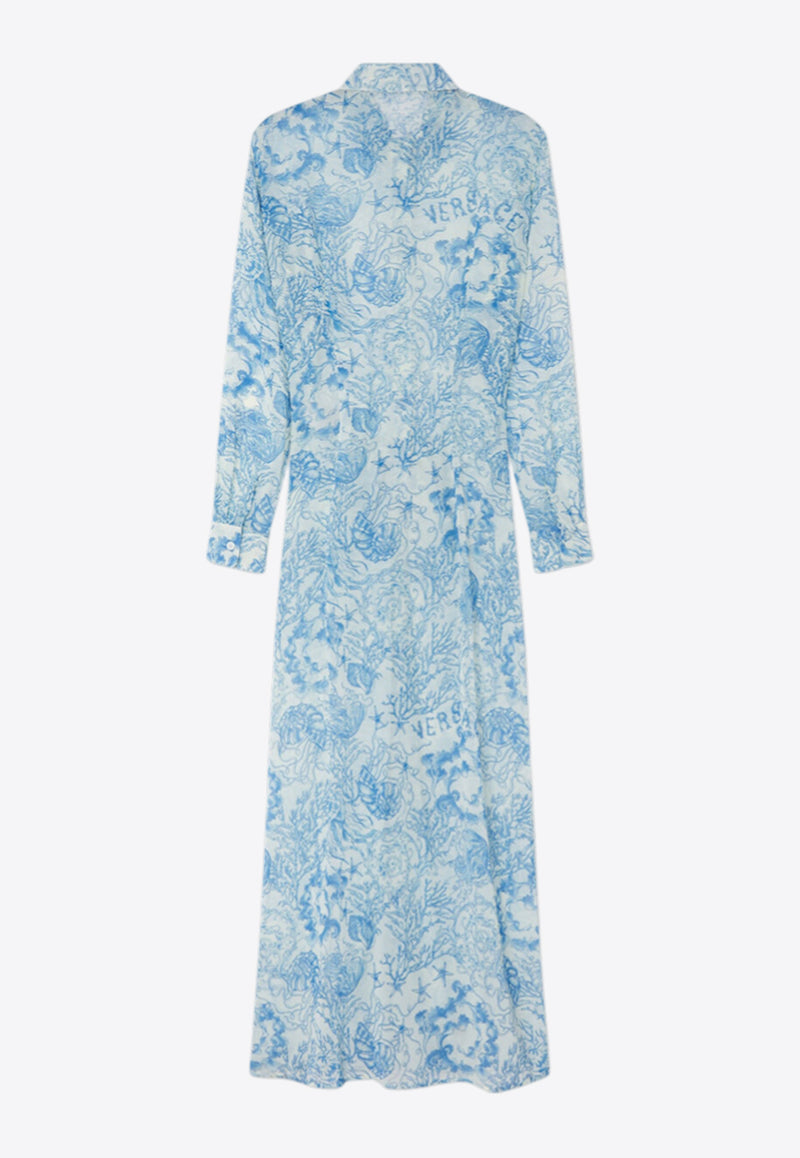Versace Underwater Barocco Cover-Up Shirt Dress 1020998 1A15327 5K650