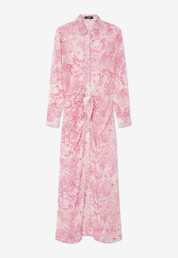 Versace Underwater Barocco Cover-Up Shirt Dress 1020998 1A15327 5K660