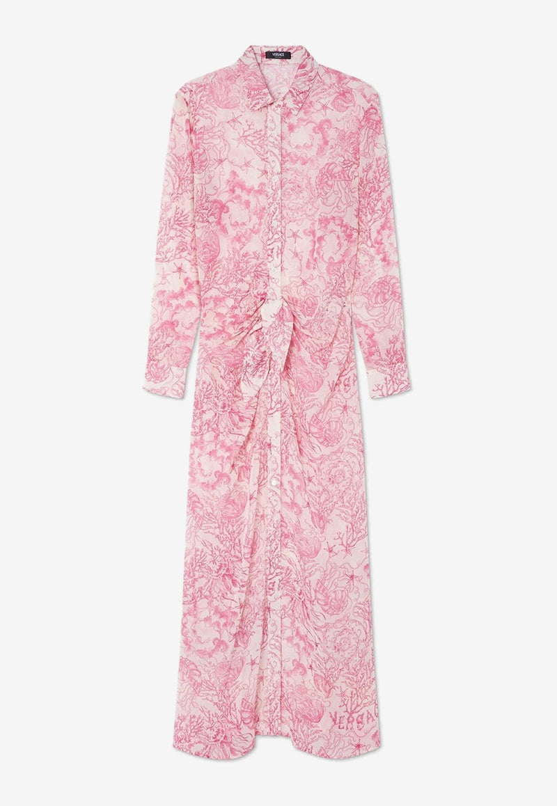 Versace Underwater Barocco Cover-Up Shirt Dress 1020998 1A15327 5K660