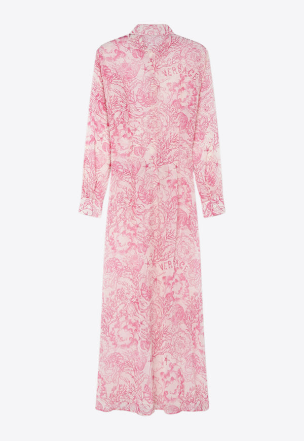 Versace Underwater Barocco Cover-Up Shirt Dress 1020998 1A15327 5K660