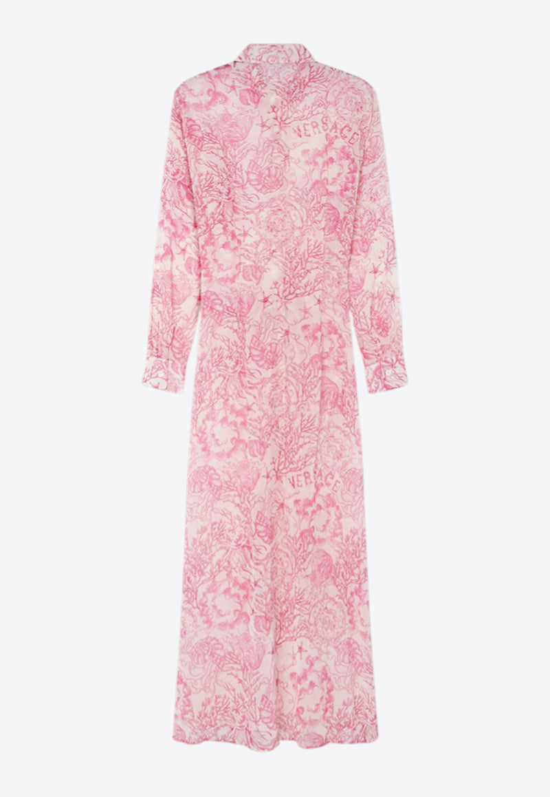 Versace Underwater Barocco Cover-Up Shirt Dress 1020998 1A15327 5K660