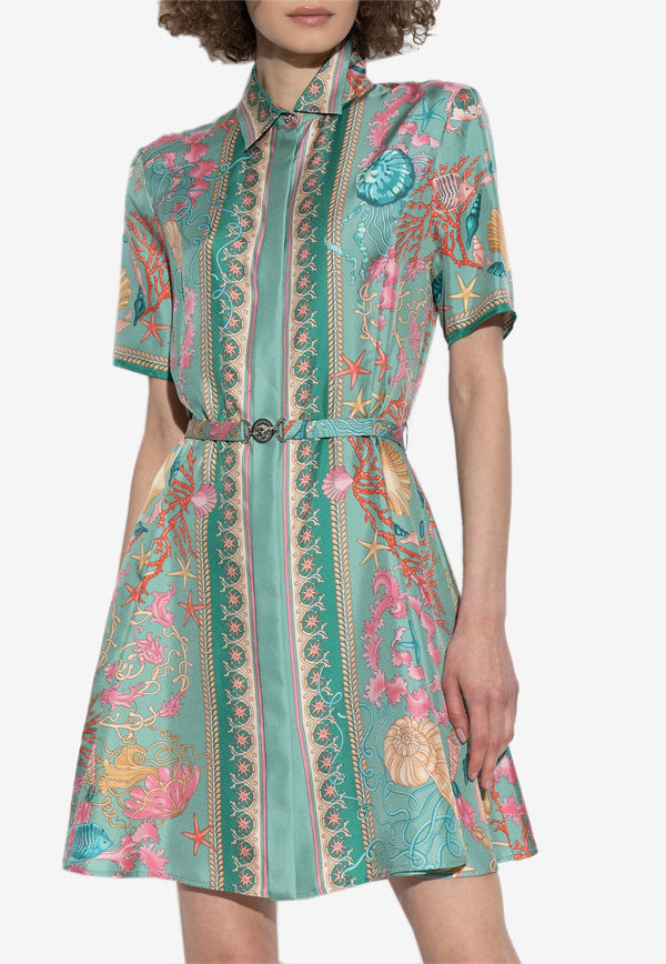 Versace Underwater Barocco Mini Shirt Dress 1021009 1A14746 5GA30