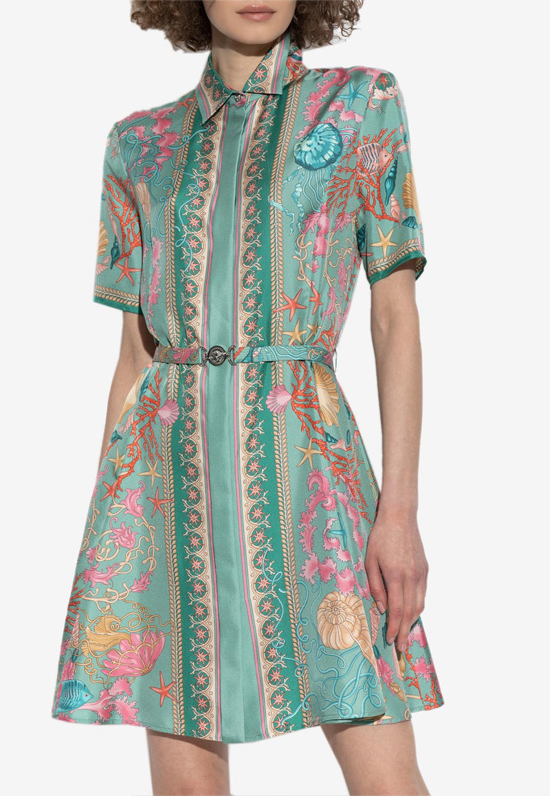 Versace Underwater Barocco Mini Shirt Dress 1021009 1A14746 5GA30