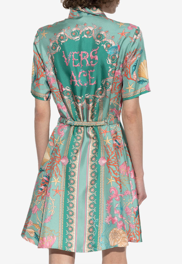 Versace Underwater Barocco Mini Shirt Dress 1021009 1A14746 5GA30