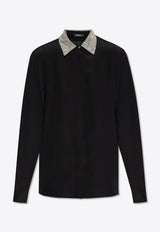 Versace Crystal-Collar Crêpe Shirt 1021030 1A12304 1B000