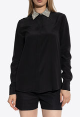 Versace Crystal-Collar Crêpe Shirt 1021030 1A12304 1B000