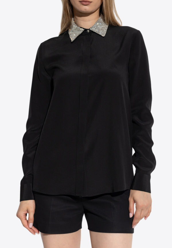 Versace Crystal-Collar Crêpe Shirt 1021030 1A12304 1B000