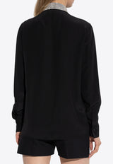 Versace Crystal-Collar Crêpe Shirt 1021030 1A12304 1B000