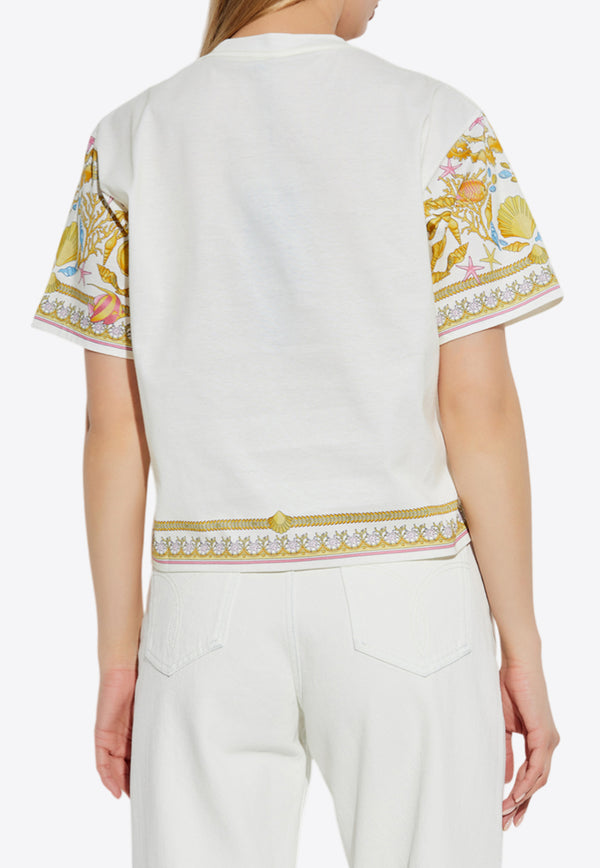 Versace Underwater Barocco Crewneck T-shirt 1021100 1A15408 5K640