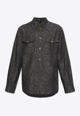 Versace Barocco Jacquard Denim Shirt 1021126 1A15017 2BV70