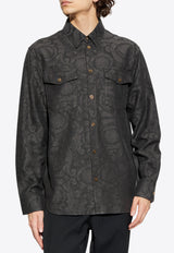 Versace Barocco Jacquard Denim Shirt 1021126 1A15017 2BV70