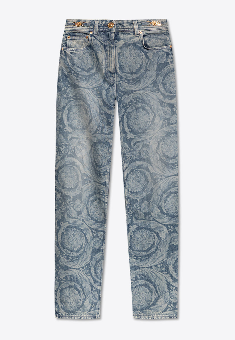 Versace Barocco Motif Mid-Rise Jeans 1021160 1A15339 1D870
