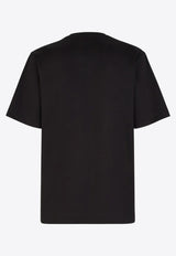 Fendi Logo Print Crewneck T-shirt Black FY0936ARYRF0QA1_Black_34276941