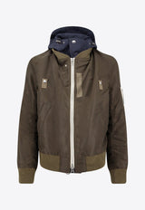 Sacai Zip-Up Bomber Jacket with Hood Khaki 2503784M532_D KHAKI NAVY_29843839