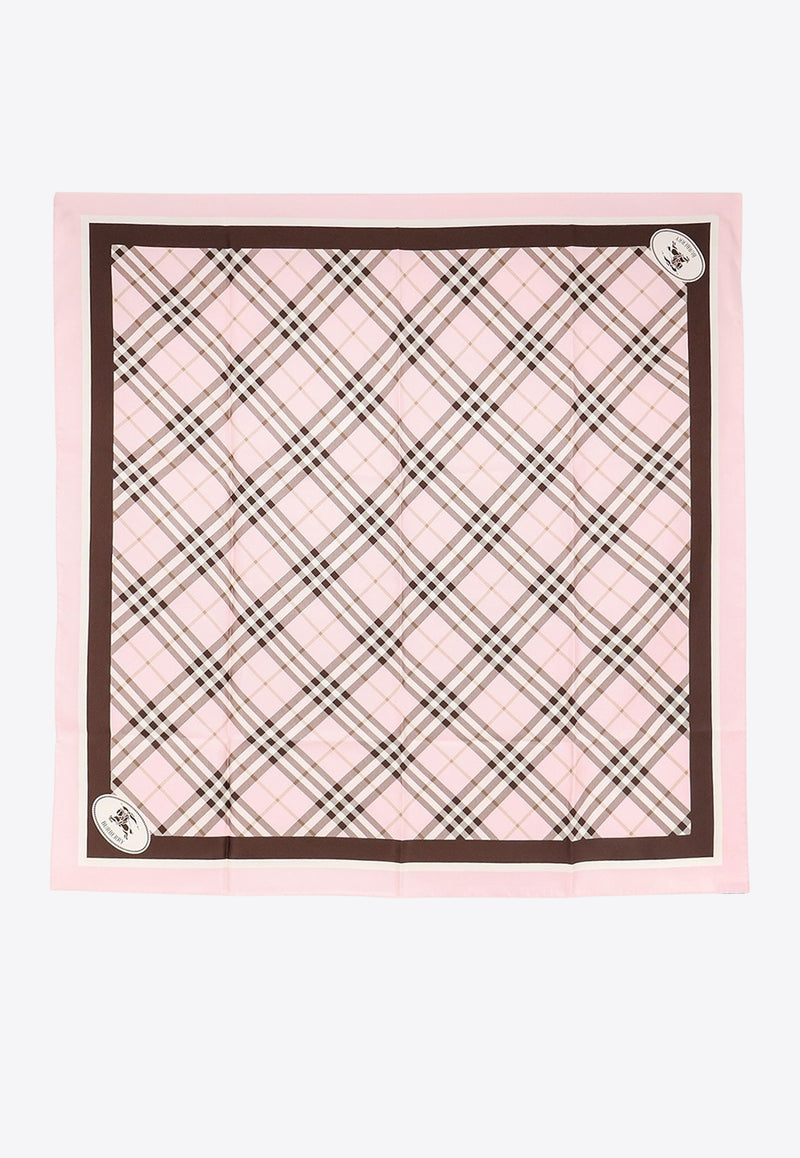 Burberry Checked Squared Scarf Pink 8115769C2902_BOW PINK_29842077