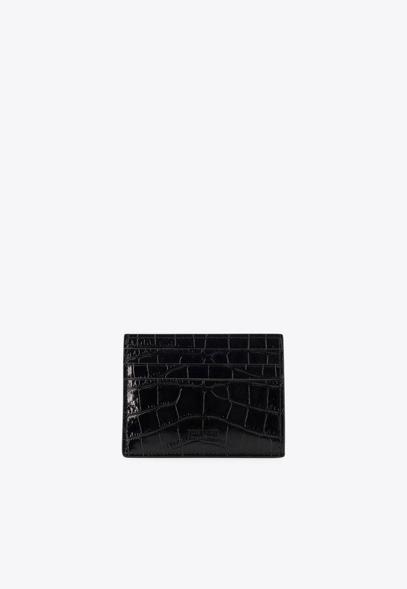 Tom Ford Croc-Embossed Leather Cardholder Black Y0414LCL439G1N001_Black_29843338