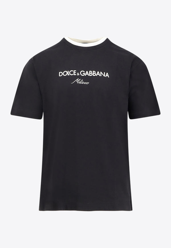 Dolce & Gabbana Logo Print Crewneck T-shirt Black G8ST6ZG7PCGN0000_Black_29848462